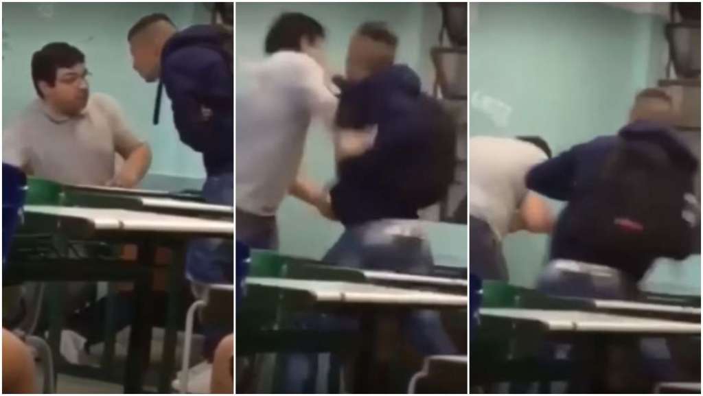 Resultado de imagem para imagens de Aluno dá soco em rosto de professor em escola da Zona Sul de SP