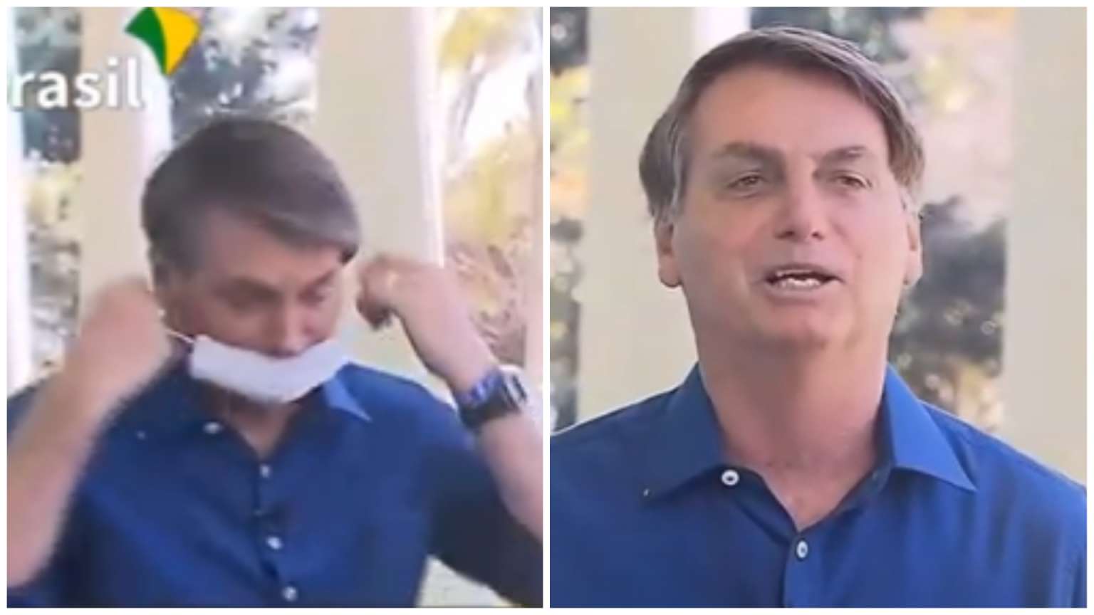 Bolsonaro tira a máscara ao anunciar que testou positivo para Covid 19