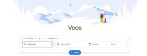 Página de buscas do Google Voos