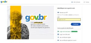 Página de login no Gov.br