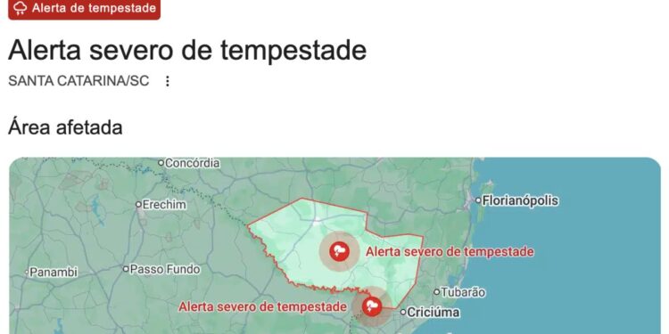 alerta Santa Catarina