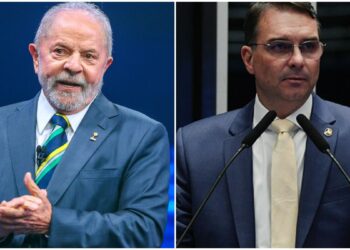 Lula e Flávio Bolsonaro