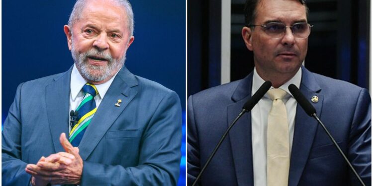 Lula e Flávio Bolsonaro