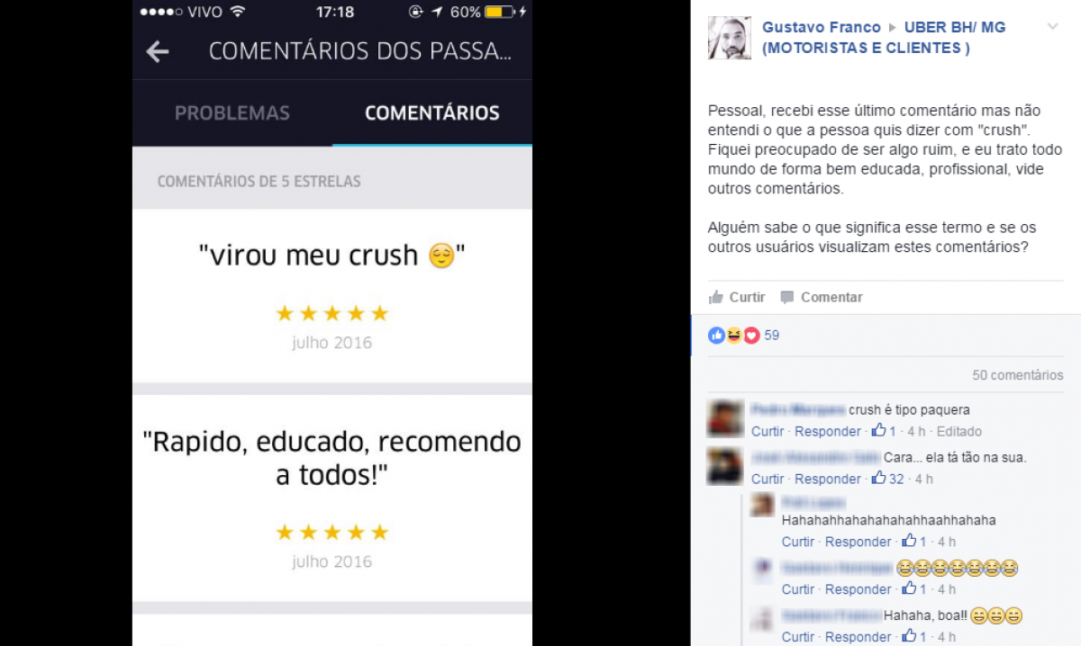 Motorista do Uber é avaliado com virou meu crush e pergunta na internet  se isso é bom