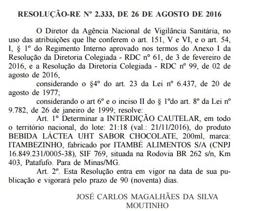 Após morte de criança em MT, Anvisa suspende lote de achocolatado