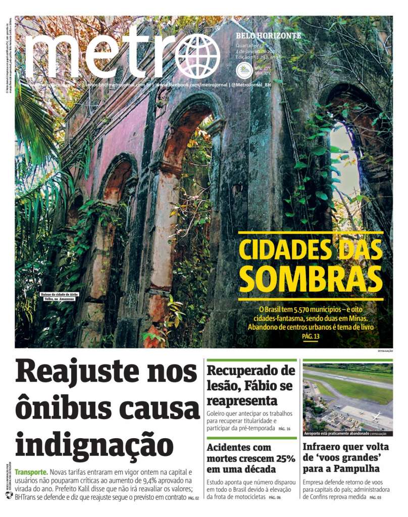 Capas Dos Principais Jornais De Belo Horizonte Nesta Quarta Feira 4 De Janeiro 