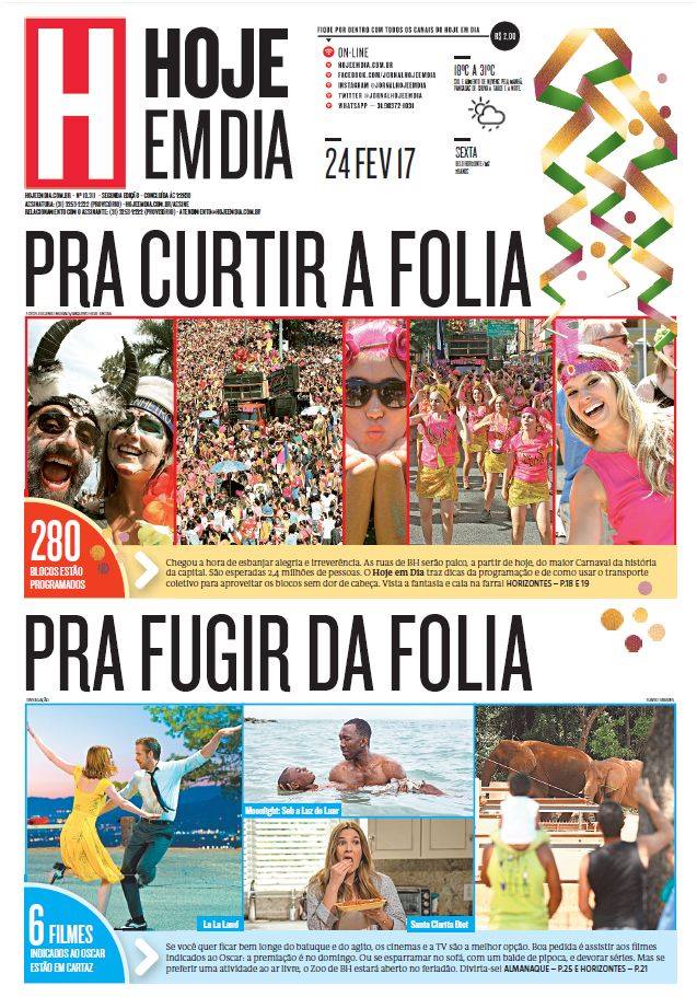 Capas Dos Principais Jornais De Bh Nesta Sexta Feira 24 De Fevereiro 