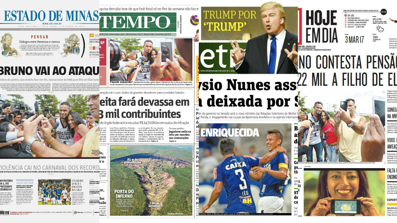 Capas Dos Principais Jornais De BH Nesta Sexta-feira, 3 De Março