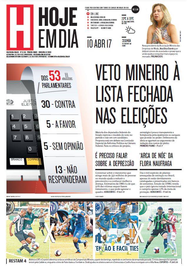 Capas Dos Principais Jornais De Bh Nesta Segunda Feira 10 De Abril