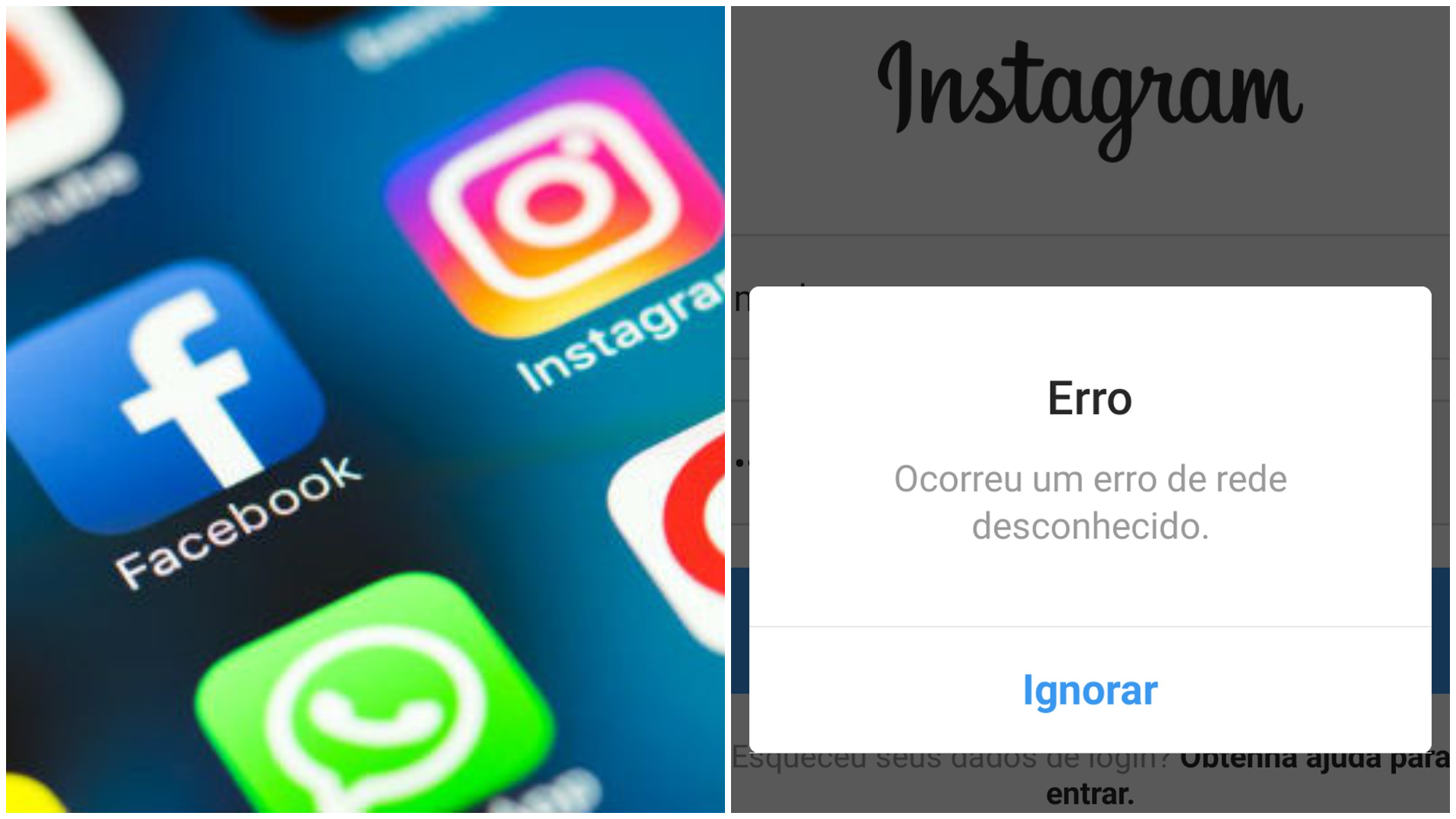 Facebook e Instagram ficam fora do ar no Brasil e em outros países por
