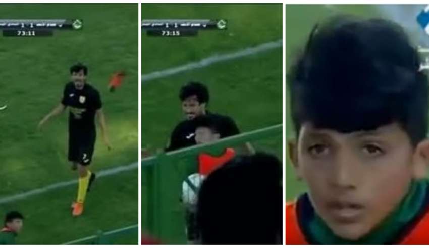 Jogador agride gandula