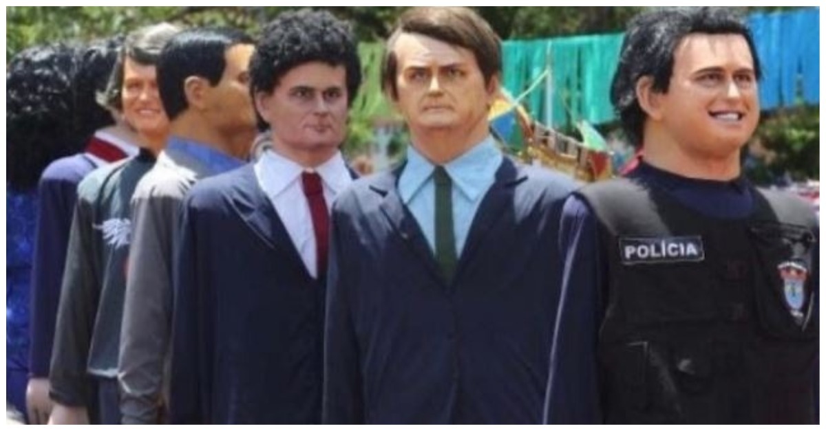 Bolsonaro e Mora representados nos bonecos de Olinda