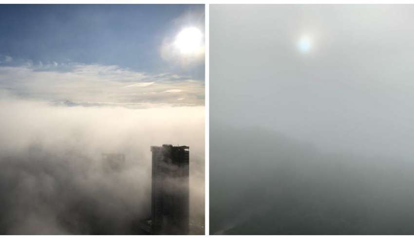 neblina vista em bairros de bh e nova lima