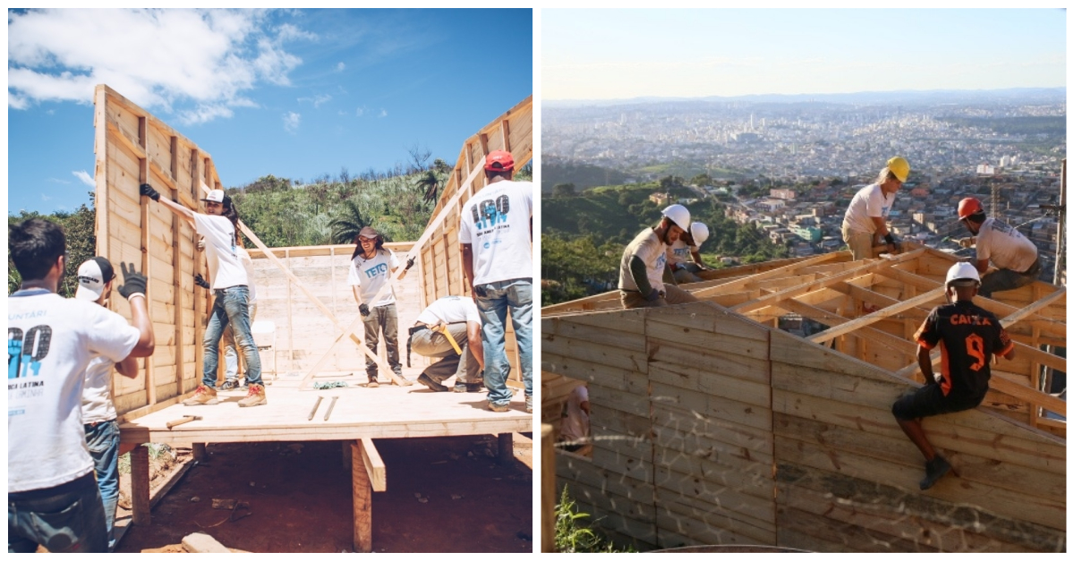 ONG constrói casas para vítimas da chuva