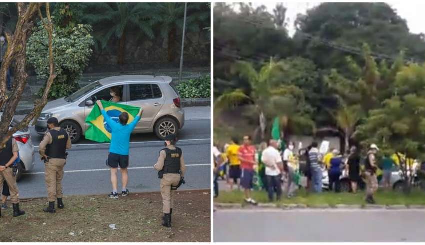 pm vista grossa aglomerações protestos