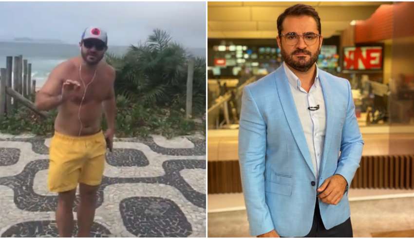 apresentador caminhada praia