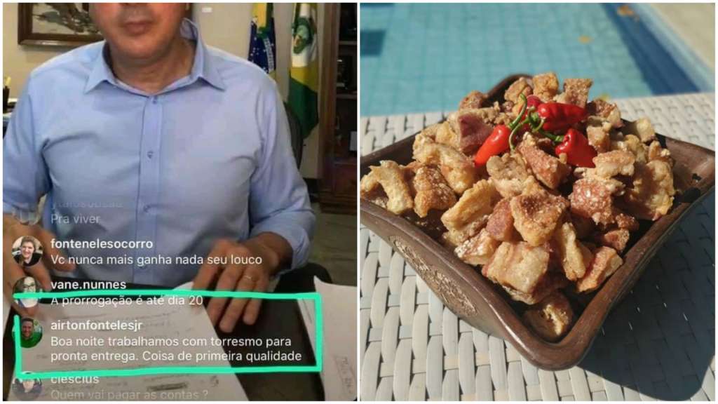 vendedor anuncia torresmo