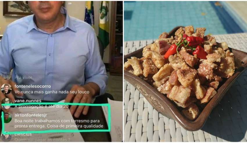 vendedor anuncia torresmo