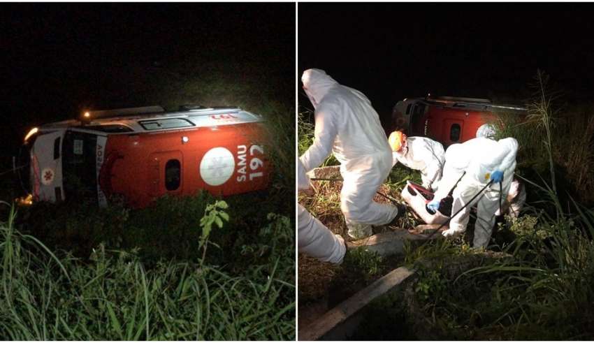 idosa covid enfermeiro acidente ambulância
