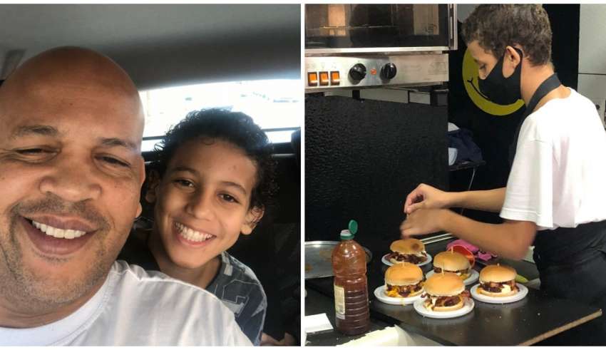 menino ajuda salva lanchonete pai pandemia