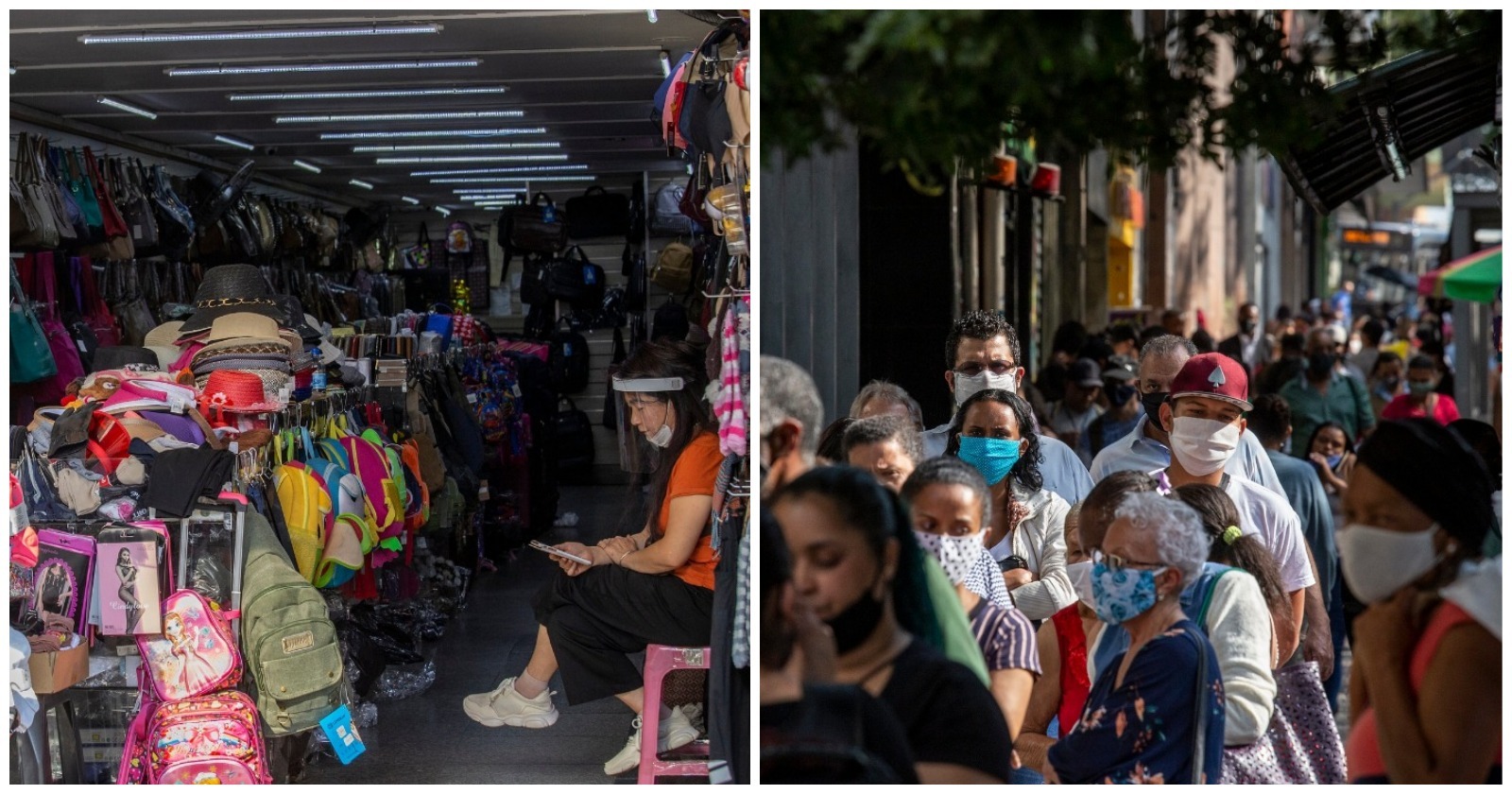 Lojas seguem vazias, mas as ruas repletas de pessoas