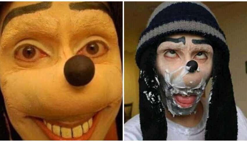 homem pateta aterroriza crianças