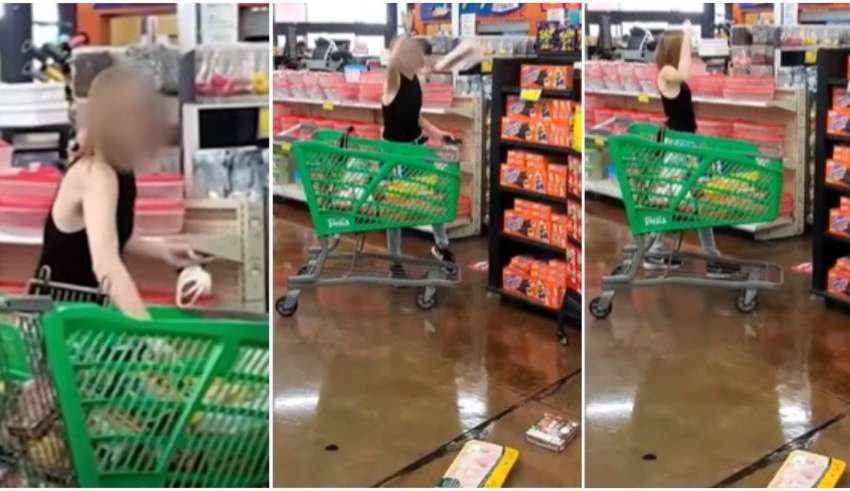 mulher supermercado máscara