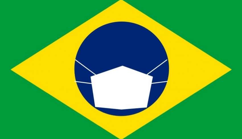 bandeira brasil mascara coronavírus