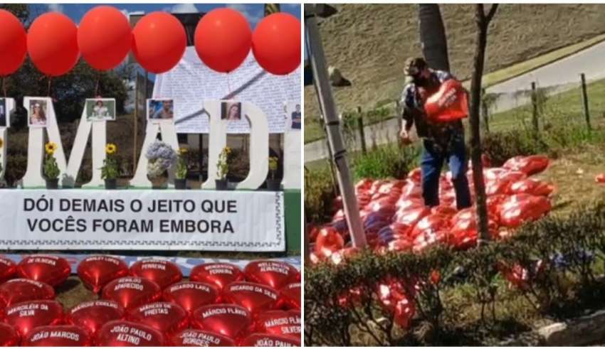 brumadinho homem destroi homenagem