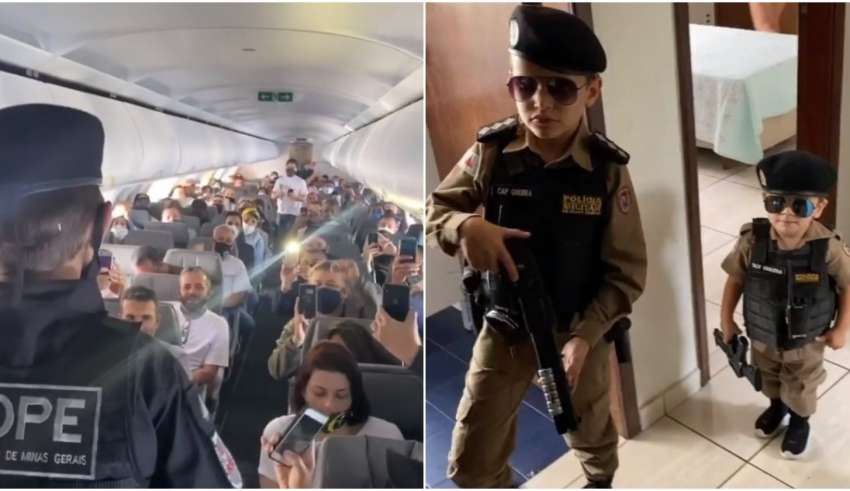 Menino grito Bolsonaro avião