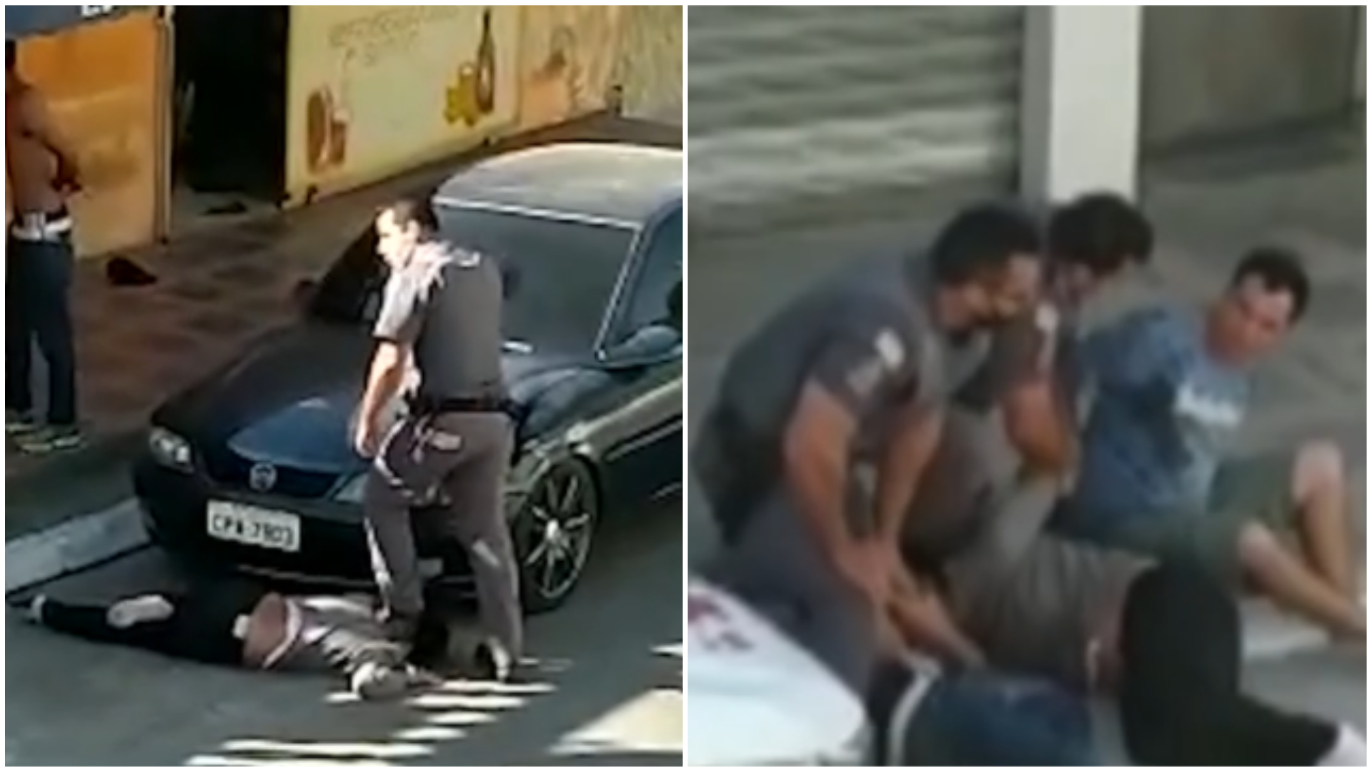 policial pisa pescoço mulher