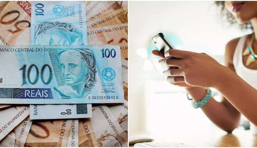 dinheiro mulher celular