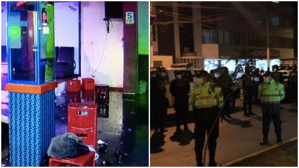 festa clandestina e policiais peruanos