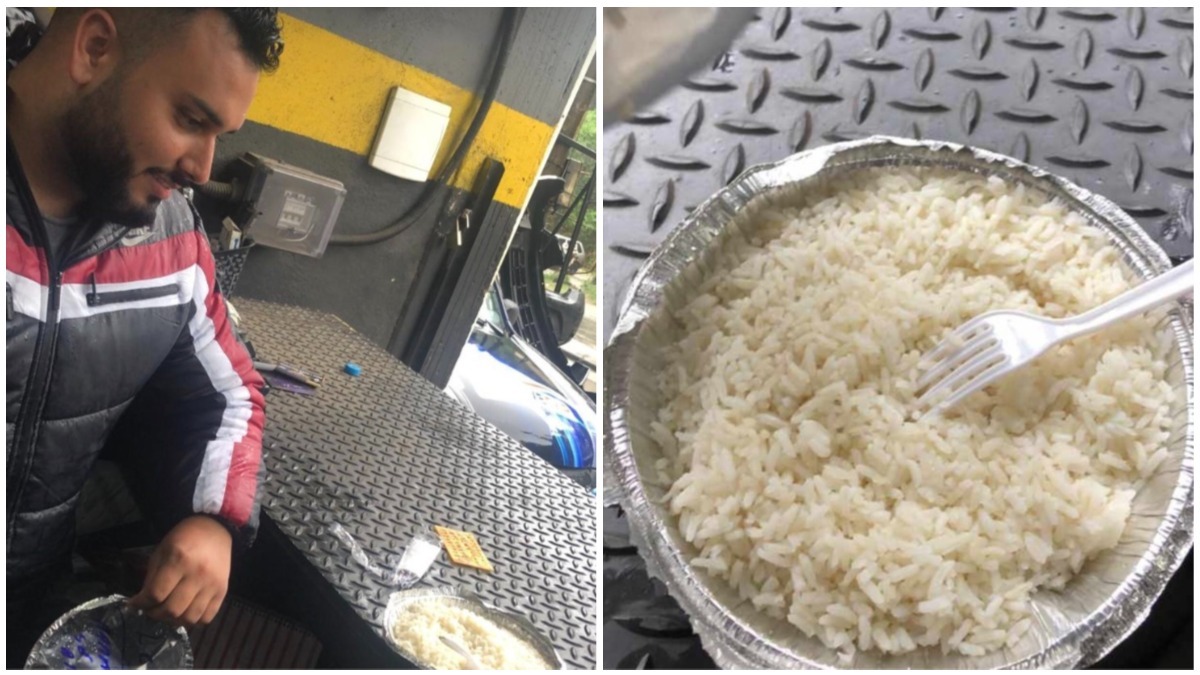 Cliente recebe quentinha só com arroz