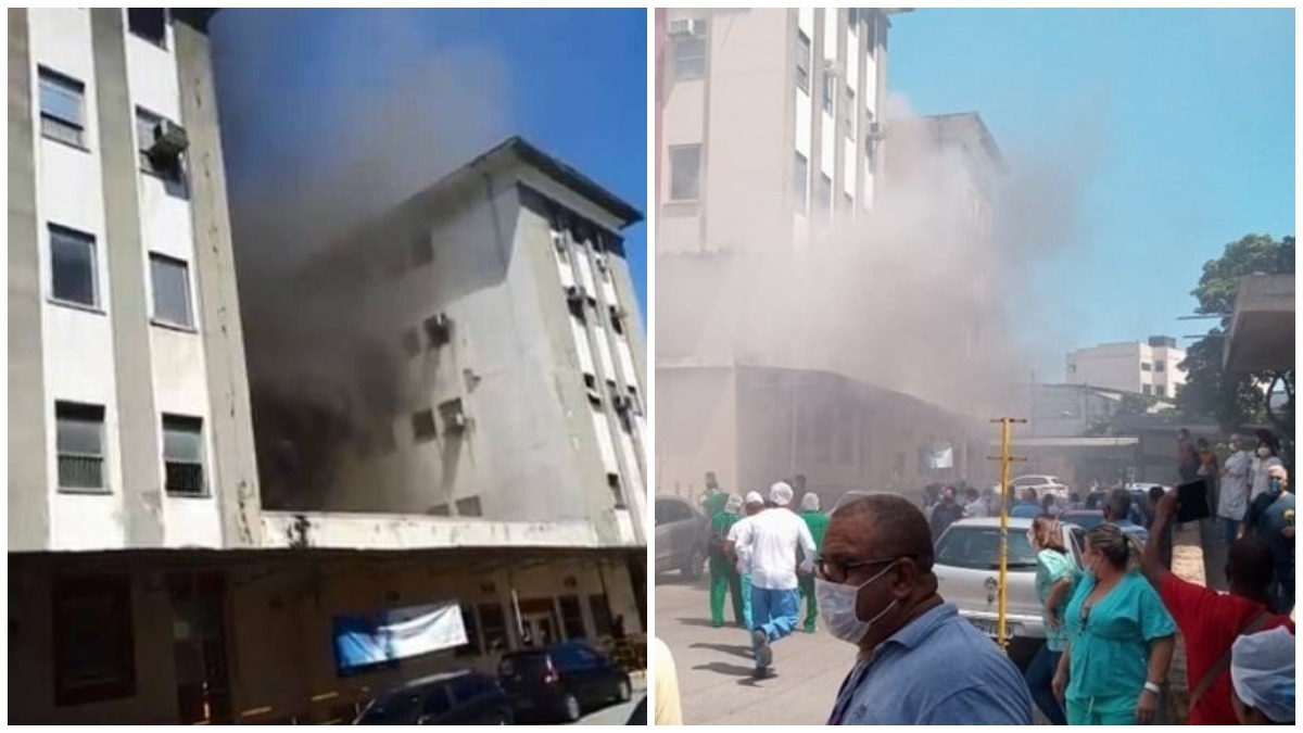 hospital pega fogo Bonsucesso RJ