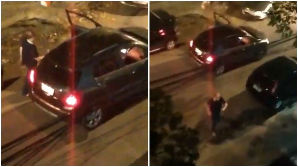Imagens de vídeo que mostra procurador descendo do carro cambaleando em direção à calçada