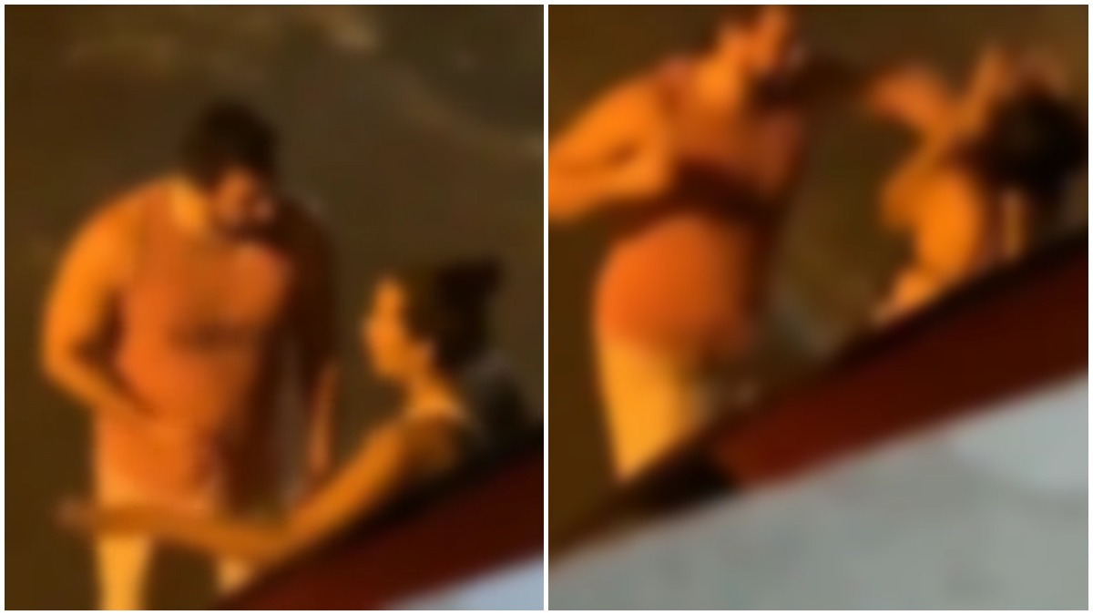 Imagens de homem agredindo mulher