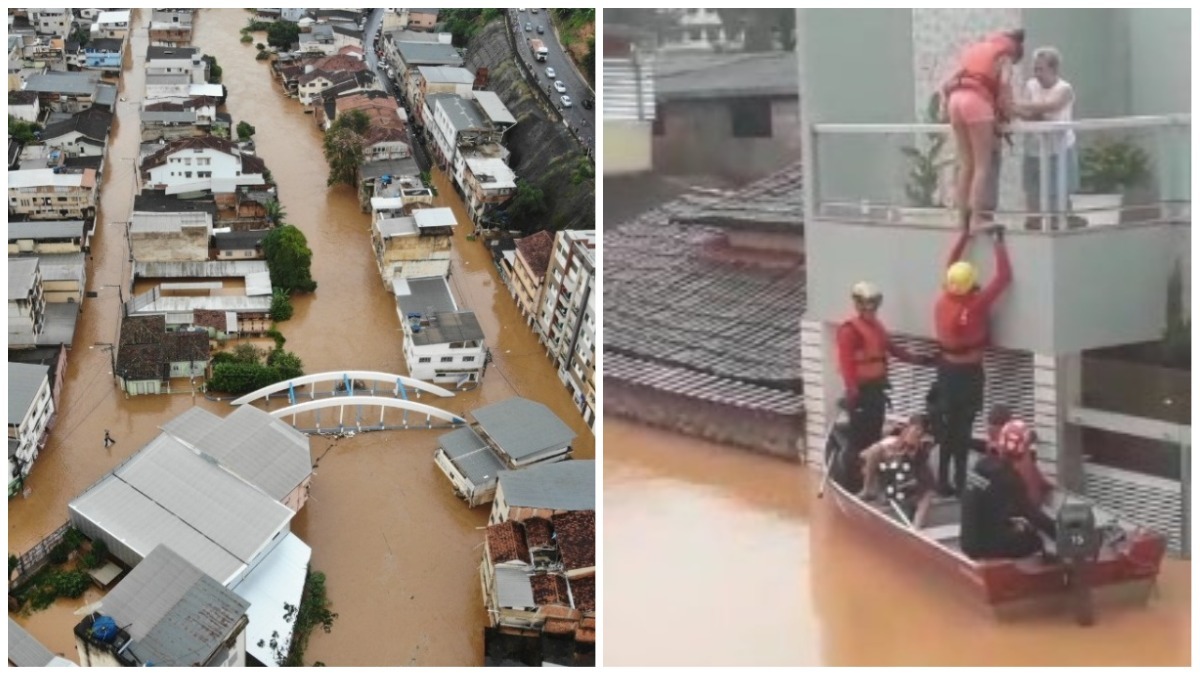 Chuva inunda cidades em Minas