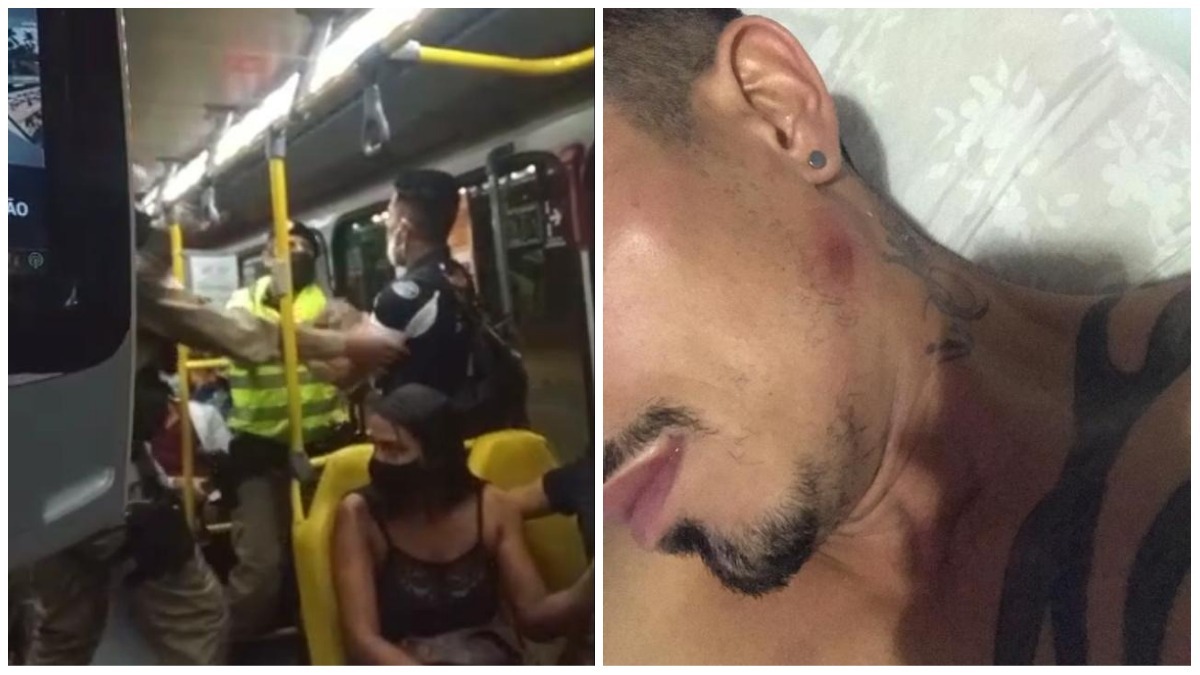 Homem agredido policiais em ônibus