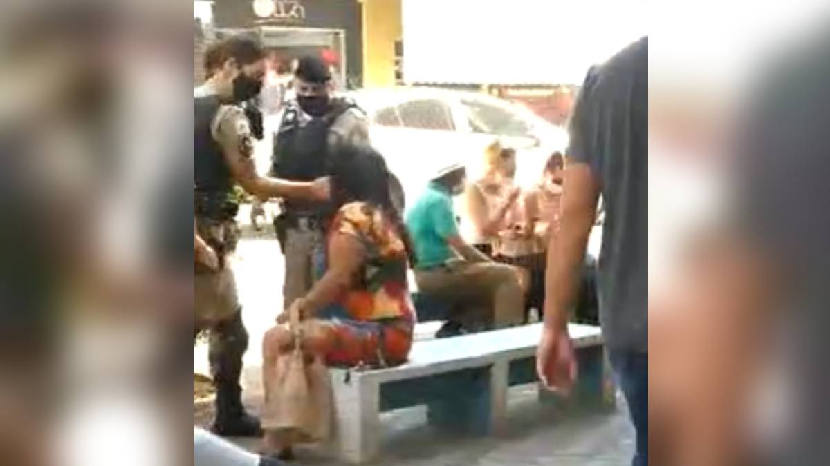 Policial militar agride mulher em Formiga Minas Gerais Brasil