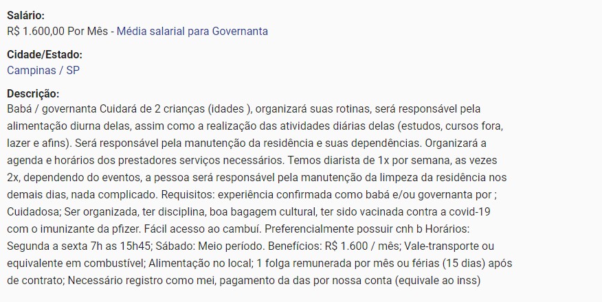 anuncio emprego campinas