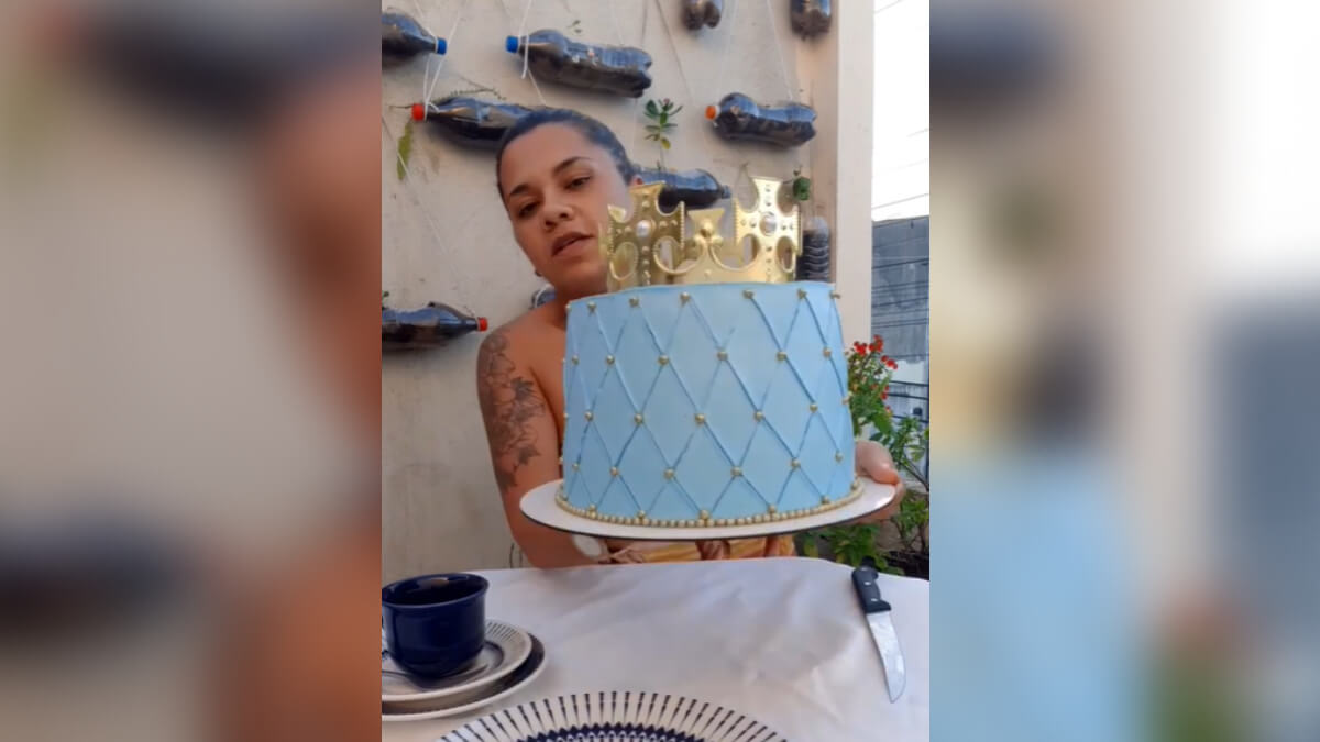 Confeiteira viraliza ao mostrar como conseguiu fazer bolo