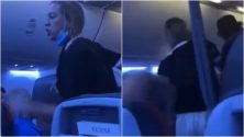 mulher expulsa de avião
