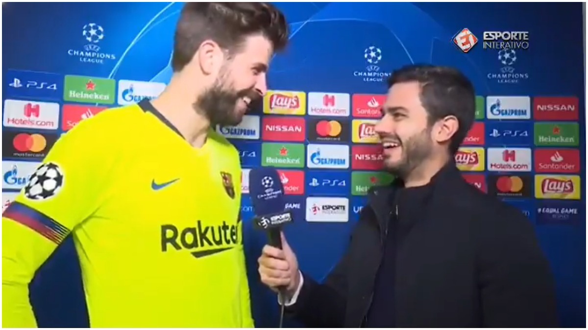 piqué e repórter marcelo bechler