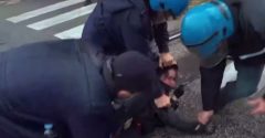 confronto polícia protesto anti bolsonaro itália padova