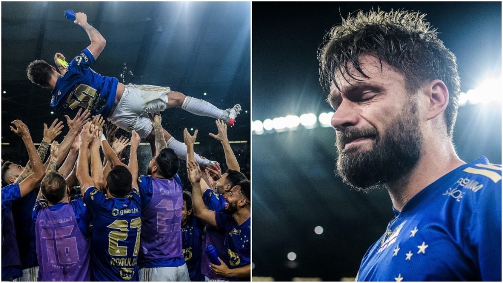 jogadores levantando sobis emocionado