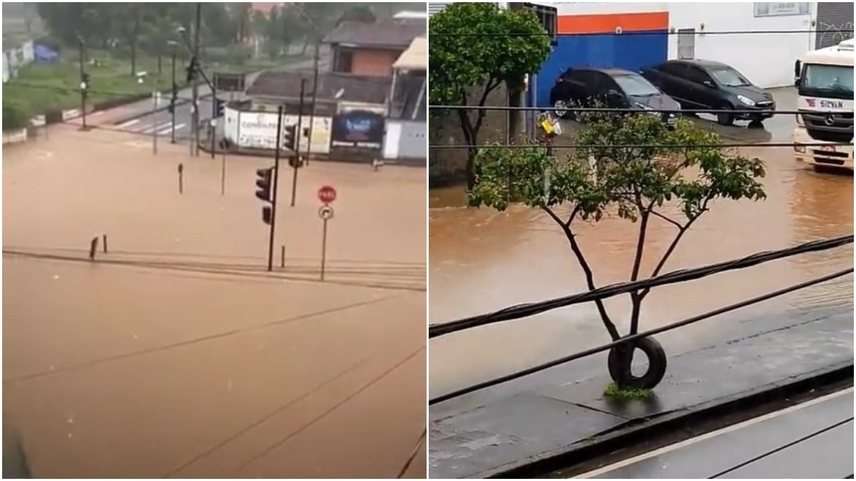 Ruas inundadas BH