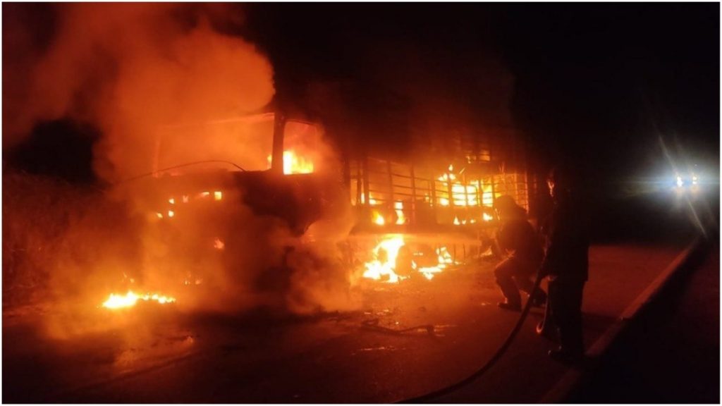 incêndio caminhão