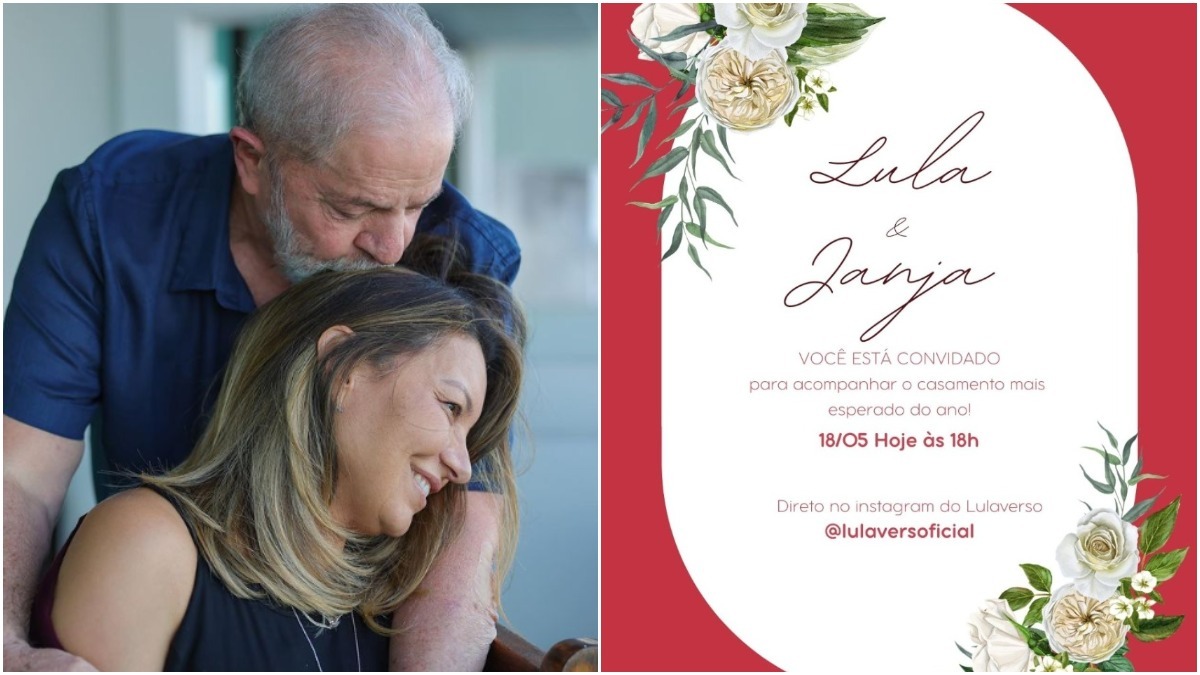 Casamento de Lula e Janja será hoje (18) no final da tarde