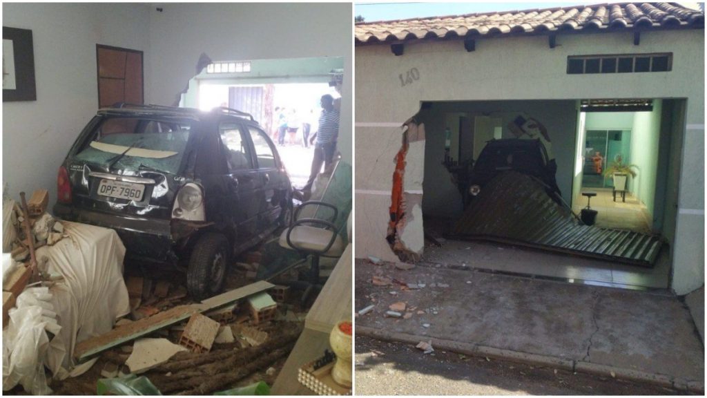 carro invade casa